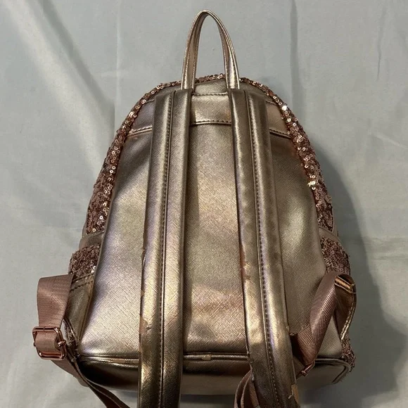 ROSE GOLD DISNEY LOUNGEFLY SEQUIN MINI BACKPACK - Picture 6 of 7